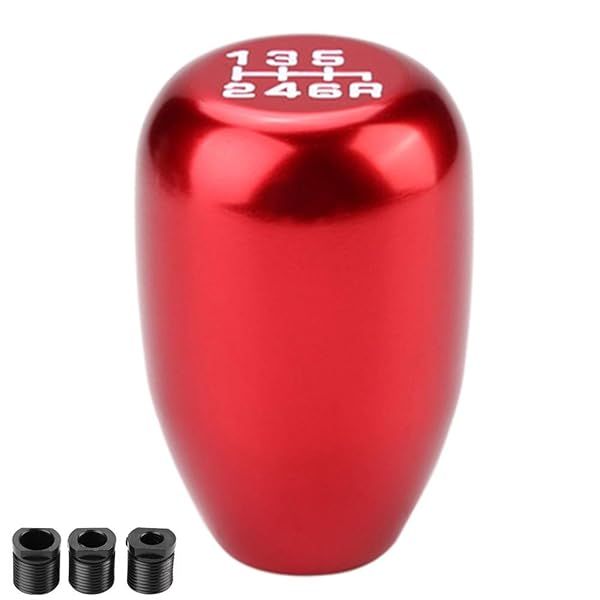 Acouto 6 Speed Shift Knob - Universal Metal Gear Shift Head for Manual Cars (Red) | Upgrade Your Driving Experience