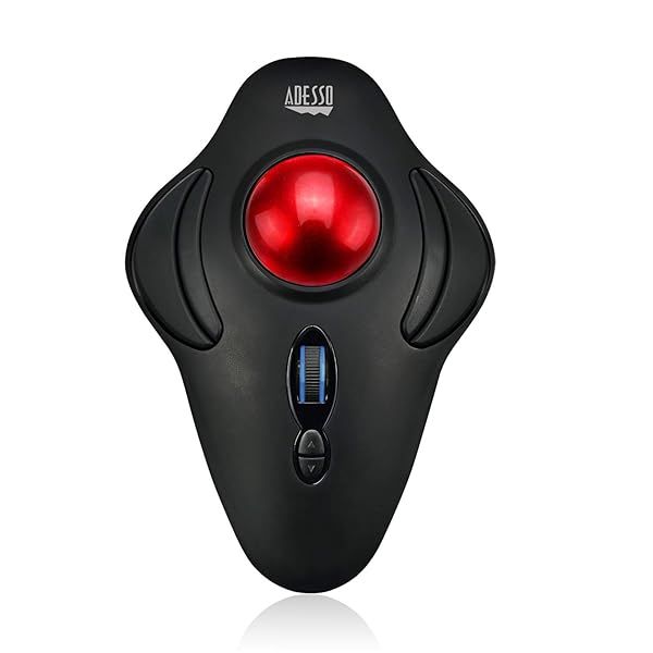 Adesso iMouse T40: Wireless Ergonomic Trackball Mouse with 7 Programmable Buttons & 5 DPI Levels for Left/Right Hand Use