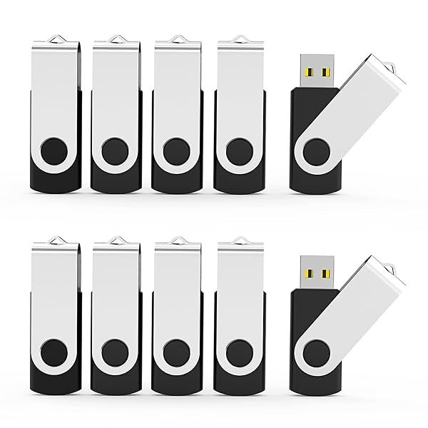 Buy Aiibe 10-Pack 16GB USB 2.0 Flash Drives - Swivel Design with LED Indicator | Bulk Memory Sticks for Easy Storage