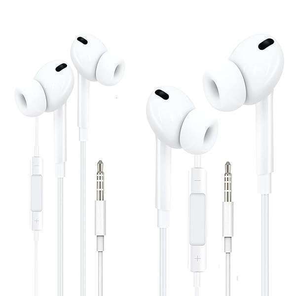 Buy Aksenli 2 Pack Wired Earbuds with Volume Control & Microphone - HiFi Stereo 3.5mm Headphones for iPad, Android, PC & More