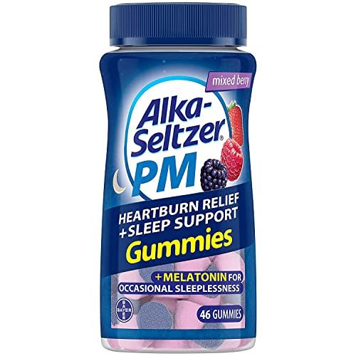 Alka-Seltzer PM Heartburn Relief & Sleep Support Gummies - 4 Pack (46 ct) for Fast Relief & Restful Sleep