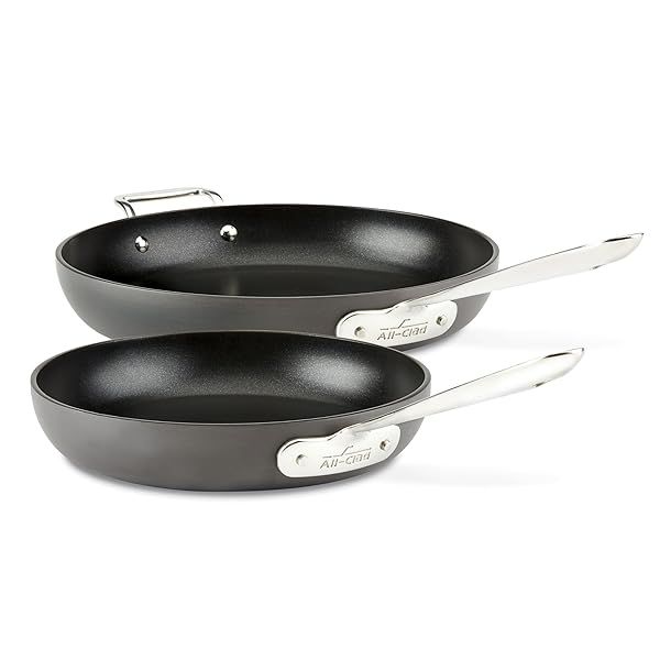 All-Clad HA1 Nonstick Fry Pan Set: 10 & 12 Inch Induction Safe Cookware for Oven & Broiler Use