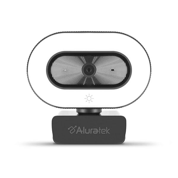 Aluratek 1080p HD Webcam with Ring Light & Noise Cancelling Mic - Perfect for Streaming & Video Calls