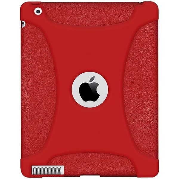 Amzer Silicone Jelly Skin Case for iPad 2 & 3 - Tomato Red Cover (AMZ93584) | Durable Protection & Stylish Design
