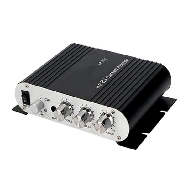 2x15W + 20W Hi-Fi 2.1CH Audio Power Amplifier for Home & Car - Digital Subwoofer Amp for MP3/MP4/PC Speakers (Black)