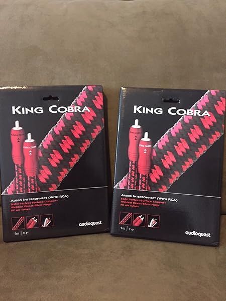 AudioQuest Kingcobra 1m RCA Audio Cable - High-Quality Stereo Pair for Superior Sound