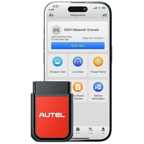 Autel AP2500E Bluetooth OBD2 Scanner: All-System Code Read, Oil Reset & TPMS for 45+ Cars - Compatible with Android/iOS