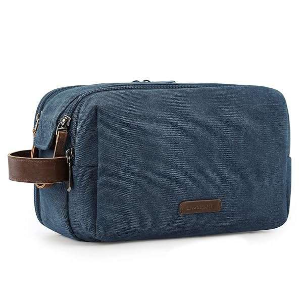 Buy BAGSMART Men's Toiletry Bag - Water-Resistant Canvas Dopp Kit for Travel | Large Navy Blue Organizer