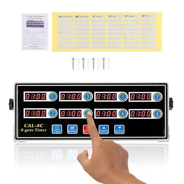 BEAMNOVA 8-Channel Digital Kitchen Timer: Loud Alarm & Adjustable Volume for Perfect Cooking