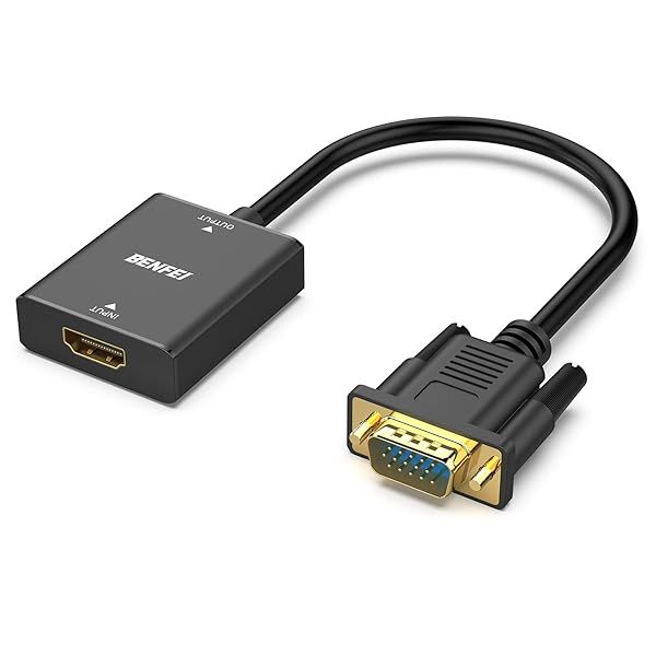 BENFEI HDMI to VGA Adapter with Audio Jack - Connect PC, Laptop, Monitor & Projector Easily