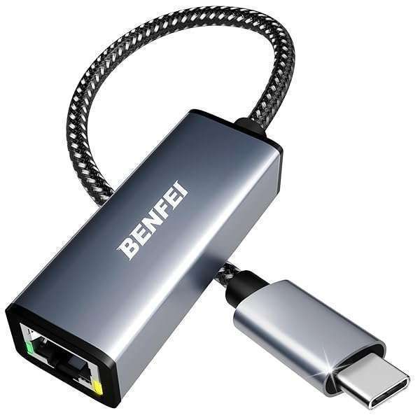 BENFEI USB-C to Ethernet Adapter: Fast Gigabit LAN for iPhone 15 Pro, MacBook Pro/Air 2023, iPad Pro & More