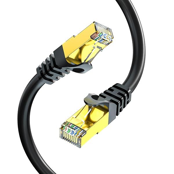 BIFALE Cat7 Ethernet Cable 150ft - 10Gbps, UV/Waterproof, Triple Shielded for Outdoor Use, Direct Burial, RJ45