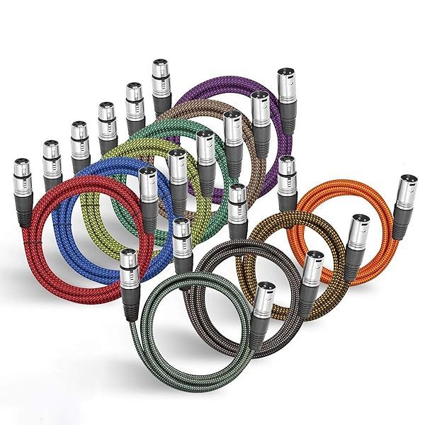 Buy BIFALE 3ft XLR Cable 10-Pack - Heavy Duty Braided 3Pin Male to Female Microphone Patch Cord