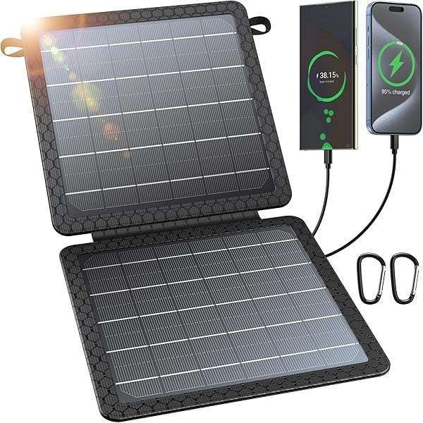 BLAVOR 10W Portable Solar Charger: Compact, Waterproof Solar Panel for Phones & Tablets - Perfect for Camping & Hiking