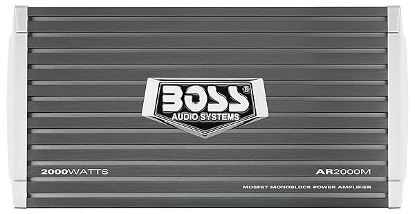 Boost Your Sound: BOSS AR2000M Monoblock Car Amplifier - 2000W Power, Low-Pass Crossover & Subwoofer Ready