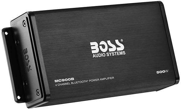 BOSS MC900B Amplifier for ATV/UTV/Marine - 500W, 4 Channel, Bluetooth, Weatherproof, RCA Out, Perfect for Stereo & Subwoofer