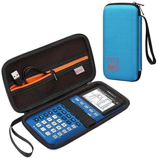 Buy BOVKE Hard Graphing Calculator Case for TI-84 Plus CE & TI-83 Plus CE - Extra Pocket for Cables & Accessories, Blue