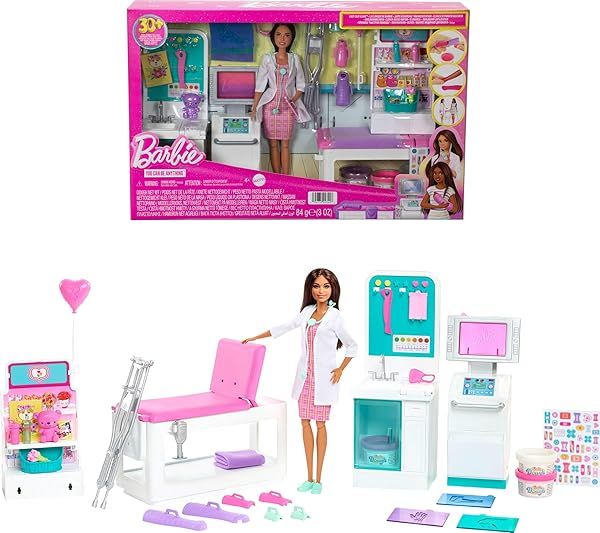 Barbie Careers Playset: Fast Cast Clinic with Doctor Doll & 30+ Accessories for Creative Play