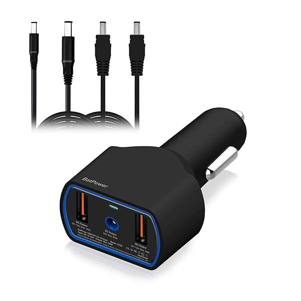 BatPower CCD2 120W Car Charger for Dell Inspiron, XPS, Latitude & More - Fast DC 12V-24V Auto Adapter