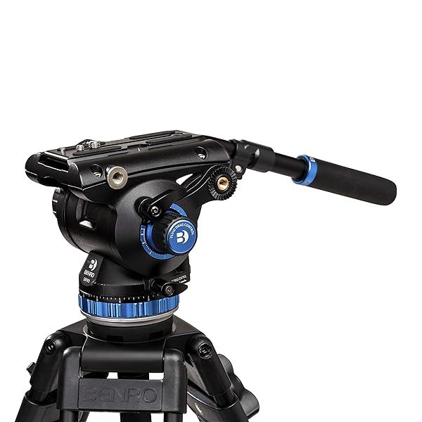 Benro S8 PRO Flat Base Fluid Video Head: 17.6 lb Capacity, 8-Step Counterbalance & Accessory Mounts for Smooth Filming