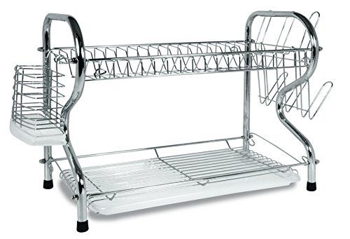 Better Chef 16-Inch Chrome Plated R-Shaped Rust-Resistant 2-Tier Dishrack - Durable & Stylish Kitchen Storage Solution
