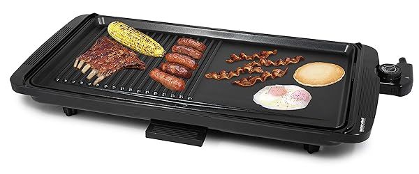 Better Chef 2-in-1 Family-Sized Griddle/Grill in Black - Versatile Cooking for Delicious Meals