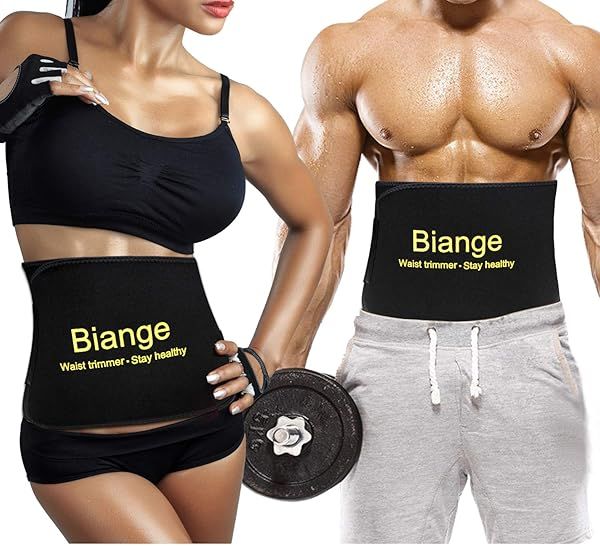 Biange Waist Trainer: Ultimate Sweat Belt & Waist Trimmer for Men & Women - Effective Belly Band & Stomach Wrap