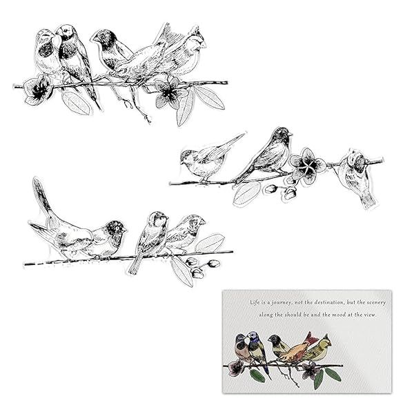 Spring Summer Bird Clear Stamps for Card Making & Scrapbooking - DIY Craft Supplies