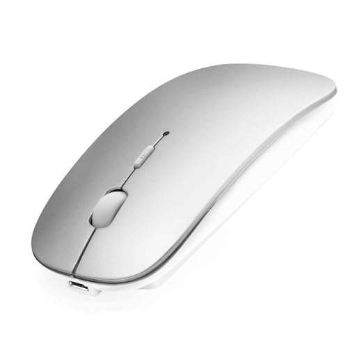 Rechargeable Bluetooth Mouse for MacBook, iPad & PC - Slim Portable USB Wireless Mice