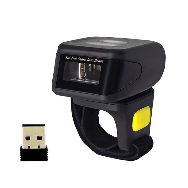 Bluetooth Wireless Ring Barcode Scanner: Portable 1D Finger Reader for Windows, Mac, Android & iOS