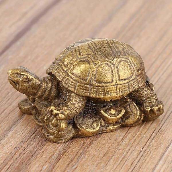 Brass Turtle Figure: Feng Shui Tortoise for Home Decor & Collectibles