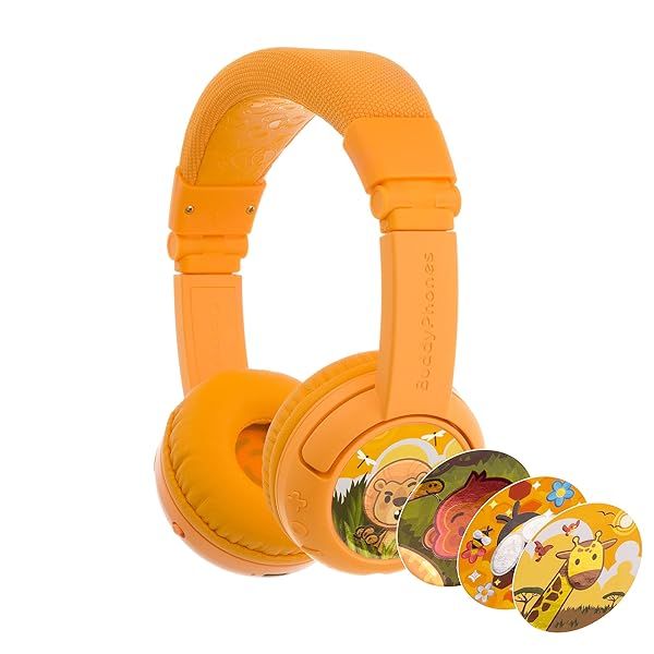 BuddyPhones Play+: Wireless Kids Headphones with Volume Limiting, 20-Hour Battery, Microphone - Perfect for School & Travel