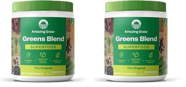 Buy Amazing Grass Greens Superfood Powder - Organic Spirulina, Probiotics & Digestive Enzymes, 30 Servings for Optimal Health