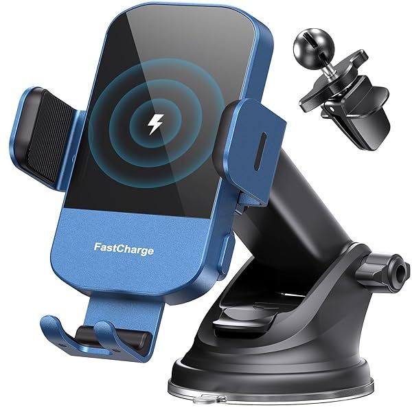 CHGeek 15W Wireless Car Charger & Phone Mount for iPhone 16/15/14/13/12 Pro Max & Samsung Galaxy S24/S23/S22 - Fast Auto Clamping