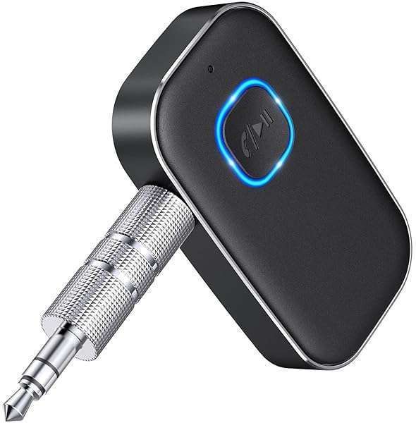 COMSOON Bluetooth AUX Adapter: Noise Reduction Receiver for Car & Home Stereo, 16H Battery, Dual Connect