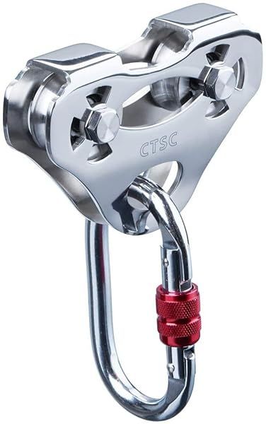 CTSC Climbing Pulleys & Oval Carabiner Kit: 800lbs Capacity Zipline Pulley for Backyard Fun & Rigging