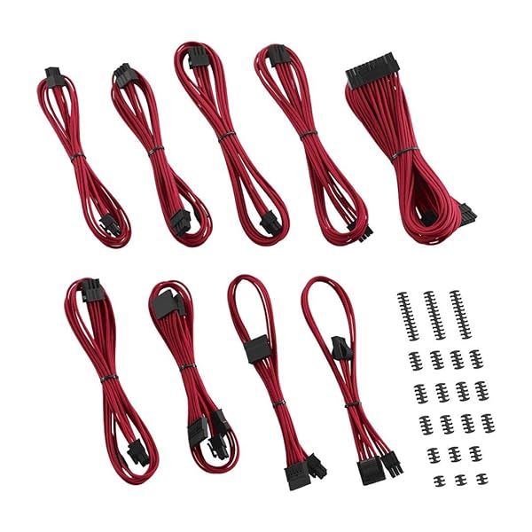 Upgrade Your EVGA PSU with CableMod E-Series Classic ModFlex Sleeved Cable Kit (Red) - Perfect for G/G+/P/P+/T Models