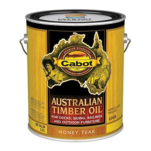 Cabot Australian Timber Oil Wood Stain & Protector - Honey Teak, 1 Gallon for Durable Outdoor Finish