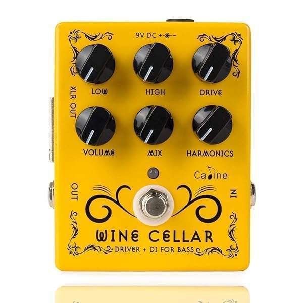 Caline CP-60 Wine Cellar Guitar Effects Pedal: Classic Tube Bass Amp in Vibrant Yellow