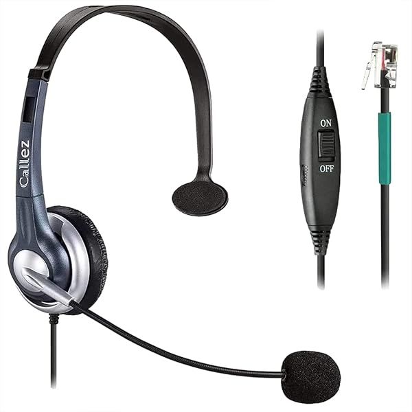 Buy Callez Wired Mono Headset for Call Centers - Noise Canceling RJ9 Compatible with ShoreTel, Plantronics, Polycom & More