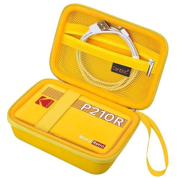 Canboc Yellow Carrying Case for KODAK Mini 2 & Mini Shot 2 Retro - Fits Photo Paper & Cables