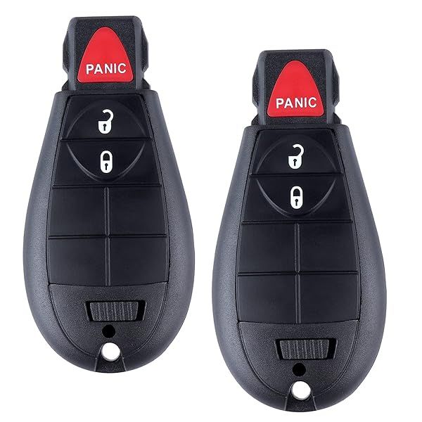 Keyless Entry Remote for Dodge & Chrysler: Fits Challenger, Charger, Grand Caravan, RAM - Pack of 2