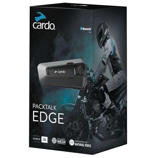 Cardo PACKTALK Edge Dual Pack: Premium Motorcycle Bluetooth Headset & Intercom System