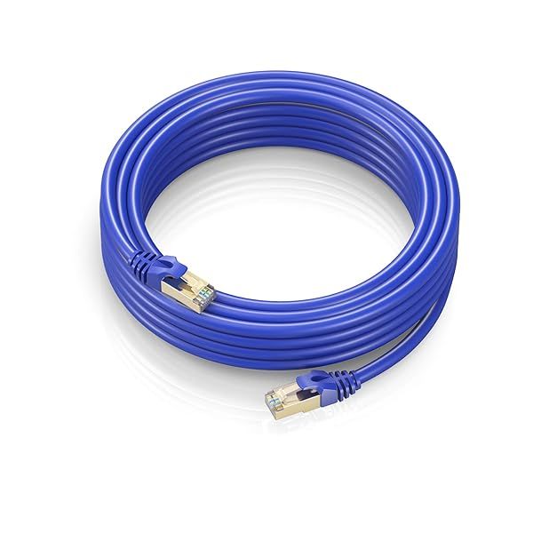 Cat 7 Ethernet Cable 100ft - High-Speed LAN Cable for Gaming & Streaming - RJ45 Connectors, Blue