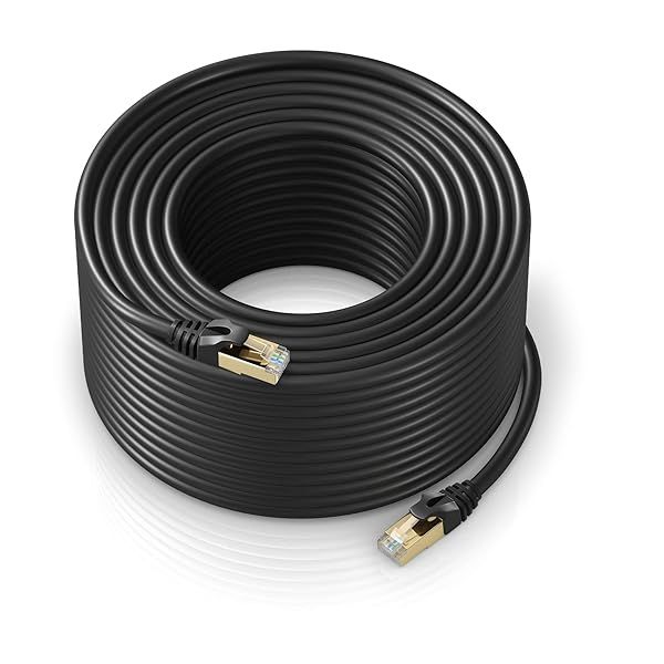 Cat 7 Ethernet Cable 300ft - High-Speed LAN Patch Cable for Gaming & Streaming - Black RJ45 Connectors
