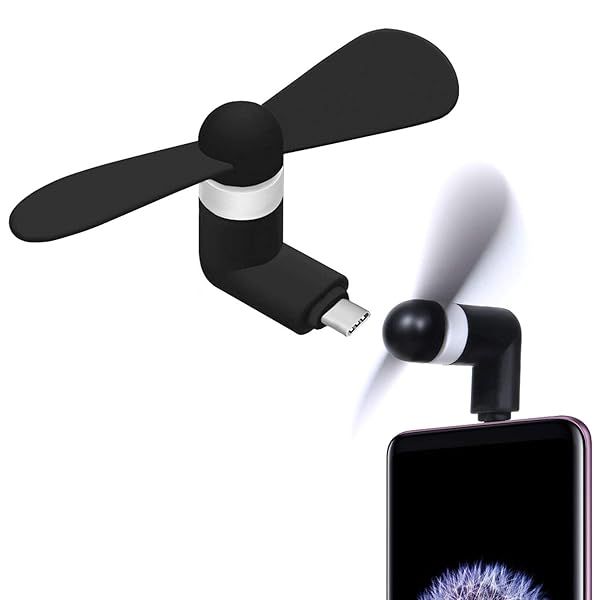 Cellet Mini USB-C Portable Cooling Fan for iPhone 15, Samsung Galaxy, Google Pixel & More