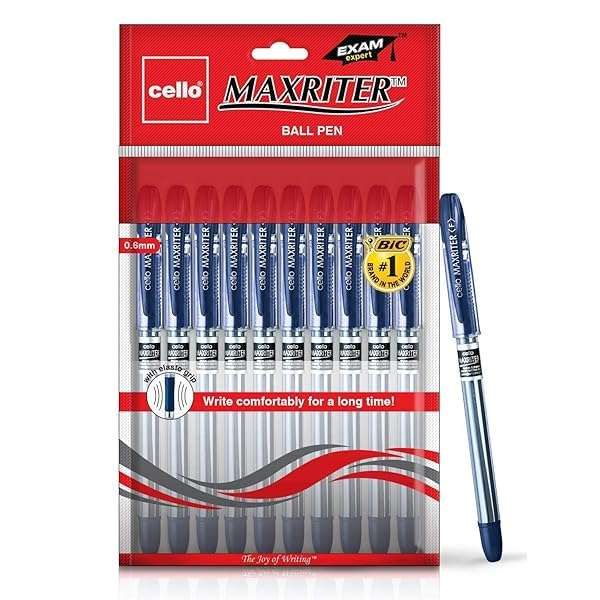 Buy Cello Maxriter Ball Pen Set - Pack of 10 (Blue) | Smooth Writing & Durable Quality