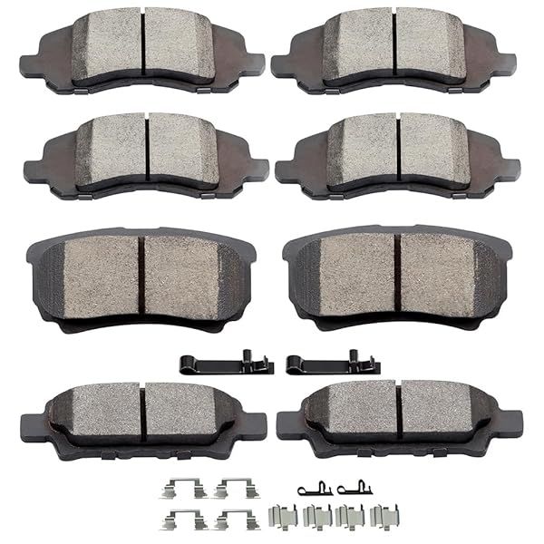 SCITOO 8pcs Ceramic Brake Pads Kit for Chrysler, Dodge, Jeep & Mitsubishi - Perfect Fit for 200, Sebring, Avenger, Caliber & More