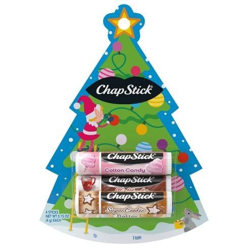 Chapstick Kids' Lip Balm Set: Sugar Cookie, Cotton Candy, Hot Chocolate & Cake Batter - 4ct Fun Flavors!