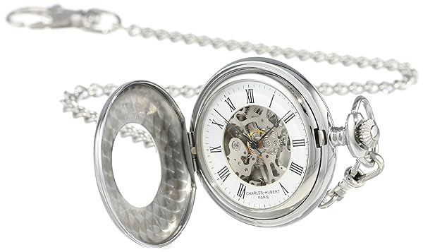 Charles-Hubert Paris Stainless Steel Mechanical Pocket Watch: Timeless Elegance & Precision